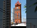 3D Clock Tower - Dramatic Collapse Simulation