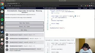 Missing Letters Intermediate Algorithm Scripting Free Code Camp