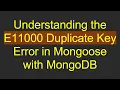 Understanding the E11000 Duplicate Key Error in Mongoose with MongoDB