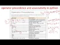 Operator precedence Associativity Operator Precedence and Associativity in Python in Hindi 25