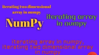 NumPy iterating array in numpy