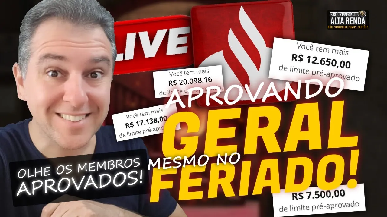 ????LIVE:  SANTANDER LIBERANDO MAIS LIMITES HOJE NESTE FERIADÃO, CARTÕES AMEX EXPLODINDO COM SANTANDER