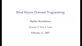 Blind Return-Oriented Programming BROP