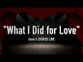 "What I Did for Love" from A Chorus Line - Karaoke Track with Lyrics on Screen