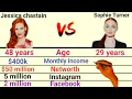 Jessica chastain vs Sophie Turner comparison Age Networth Height