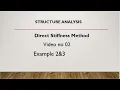 What is Direct Stiffness Method for frames structures and its problems 2 example 2 3 English