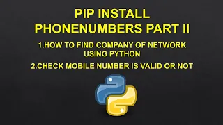 How to find company of network SIM using python Part-II Python tutorials