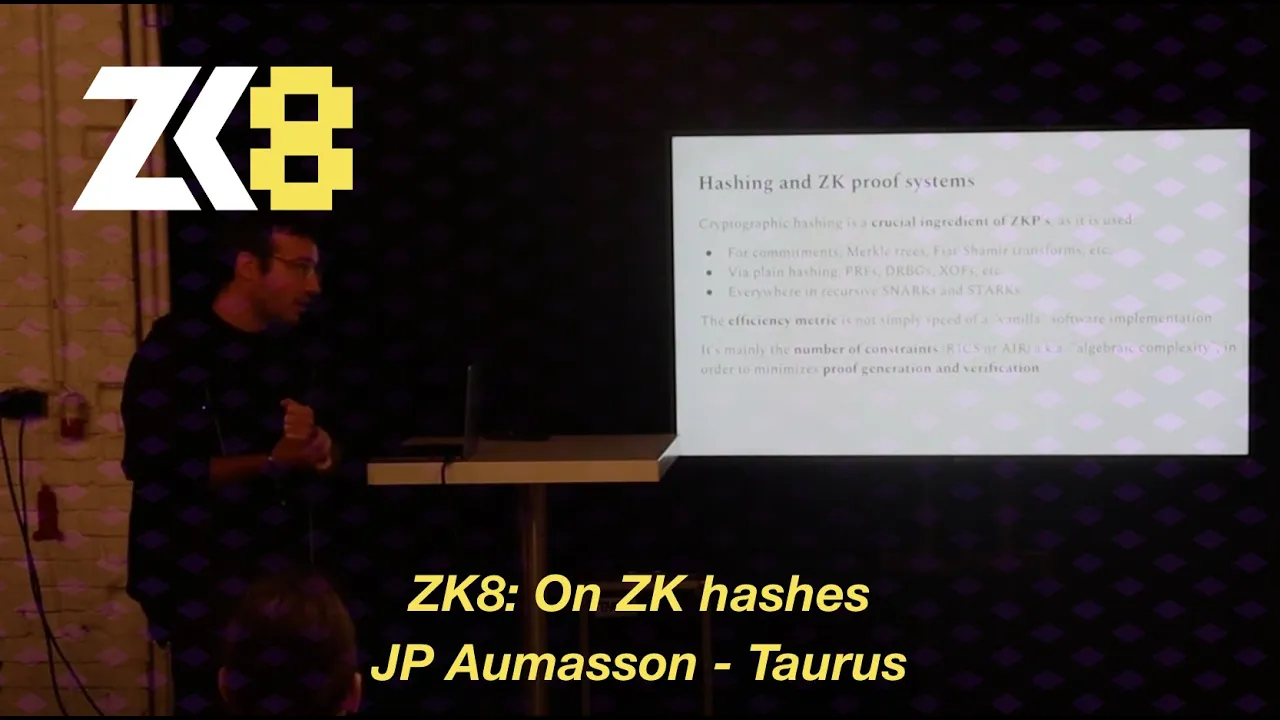 ZK8: SAFE: Faster and simpler hashing for ZKPs - JP Aumasson - Taurus