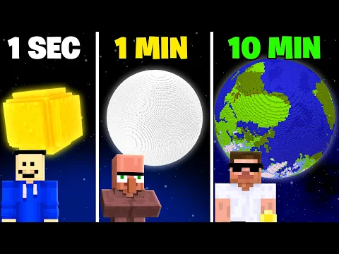 Video Thumbnail: 1 Sec Vs 10 Min PLANET BUILD CHALLENGE !!!