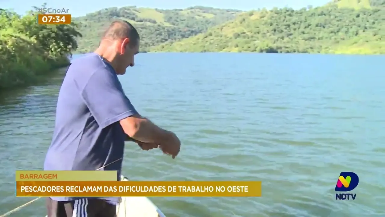 Pescadores reclamam da falta de peixes após construção de barragem construída na região Oeste de SC