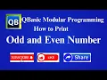 QBasic Program to Print Input Number is Odd and Even using Sub------End Sub Statement HINDI
