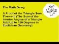 Proof of the Triangle Sum Theorem in Euclidean Geometry