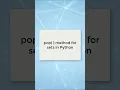 pop method for sets in Python