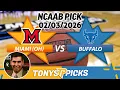 Miami Ohio vs Buffalo Pick 26 NCAAB Pick Prediction