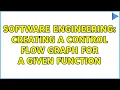 Software Engineering Creating a control flow graph for a given function 2 Solutions