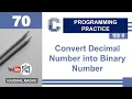 C Program to Convert Decimal Number into Binary Number in Hindi Kaushal Madhu