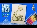 Ice Age Coloring book Coloring Sid from Ice Age cartoon How to draw a sloth