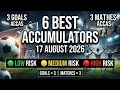 Football Accumulators Today 2026 Soccer Accumulators Today 17 August 2026