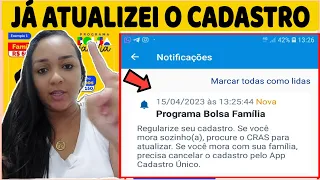 BOLSA FAMÍLIA MSG DE AVERIGUAÇÃO NO CAIXA TEM QUEM ATUALIZOU O CADASTRO PRECISA ATUALIZAR NOVAMENTE?