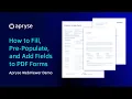 How to Fill Pre-Populate and Add Fields to PDF Forms Apryse WebViewer Demo