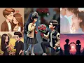 Romantic Cartoon couple DP Photo matching couple dp Cartoon Couple dp