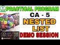 11th Computer Applications Practical Program Exercise 5 Nested List 2023