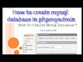Mysql database creation phpmyadmin for beginners Database creation creating table mysql wamp