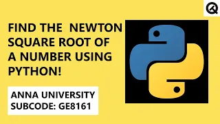 How To Find The Newton Square Root of a Number Using Python Tamil Quick Through