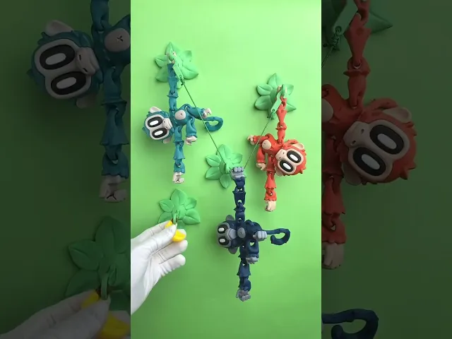 Blob Monkey - Flexi Articulated Art Toy with Magnetic Branch video thumbnail