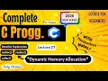 Dynamic Memory Allocation - Stack Heap Lecture 27 C Programming Full course for Beginners