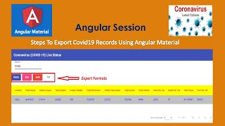 Steps To Export Covid-19 Records Using Angular Material Angular Tutorial Coding Knowledge