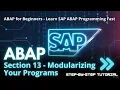SAP ABAP Programming For Beginners - Section 13