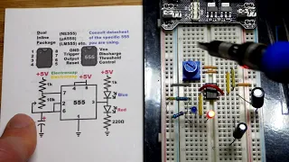 About 2 Times Faster Variable Resistor Astable 555 Timer Circuit