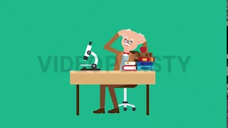 Professor Stressed at his Desk Animation MOV GIF