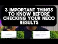 NECO 2024 RESULTS UPDATE Checking NECO results