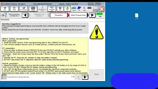 Use RLinK with NISSAN CONSULT III plus to program the engine module