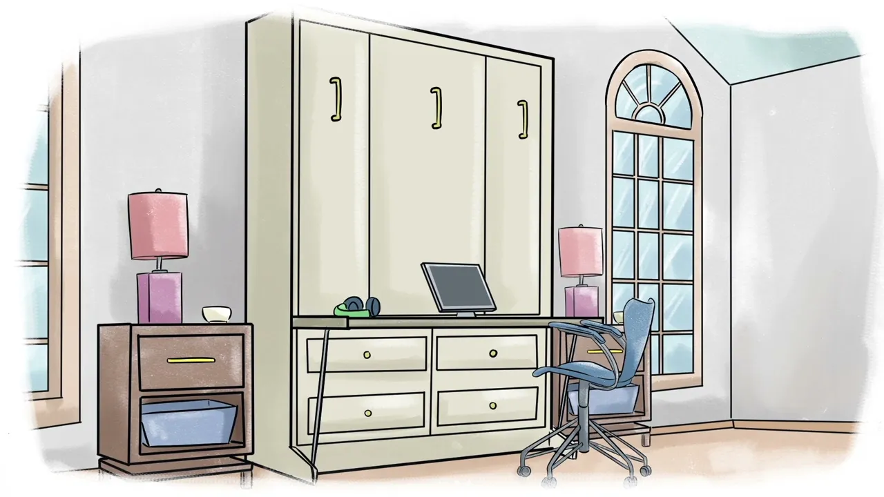 Lit escamotable Azores avec bureau