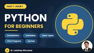 Python Programming for Beginners Part 1 - Setup Variables Data Types