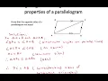 Using congruent triangles to establish properties of a parallelogram