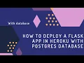deploy a flask website with Postgres database for free