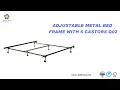 adjustable metal bed frame with 6 castors Q02