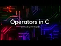 Operators In C Tutorial