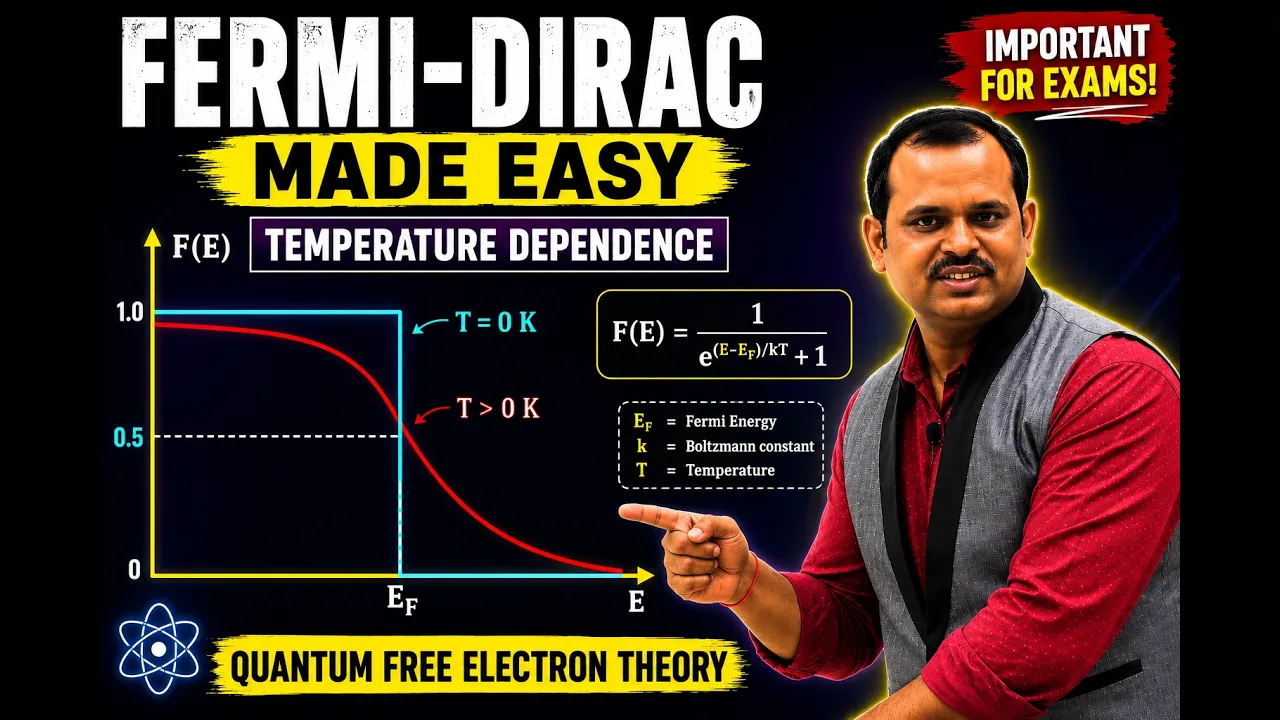 2.15 Fermi-Dirac distribution function and its temperature dependence -Quantum free electron theory