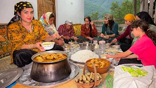 الطبخ التقليدي في القرى الإيرانيةوصفة الدجاج والخرشوف المقدسي في الطبيعة 