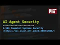 AI Agent Security - MIT 6 566 Computer Systems Security Spring 2026