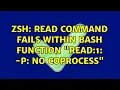 ZSH Read command fails within bash function read 1 - p no coprocess 3 Solutions