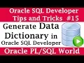 How to Generate Data Dictionary Document DB Document in SQL Developer Oracle SQL Developer Tips