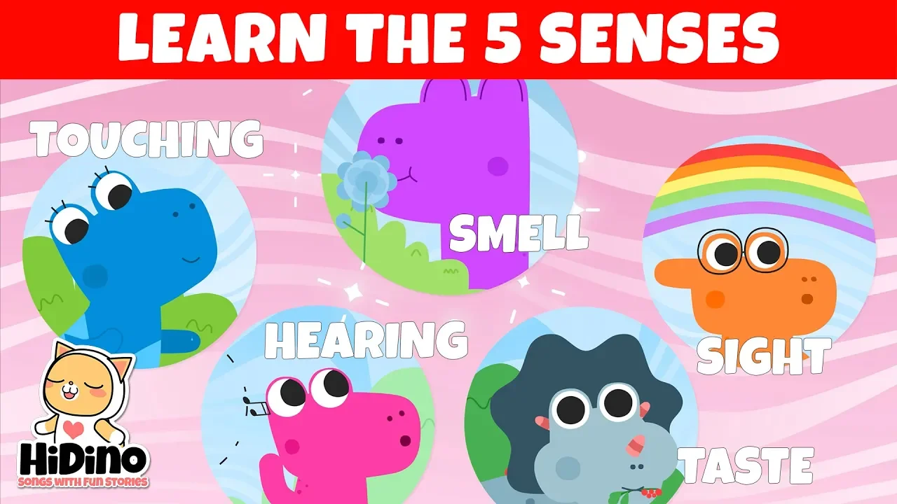 The 5 Senses | Learn the five senses | HiDino Kids Songs The 5 Senses | Learn the five senses | HiDino Kids Songs