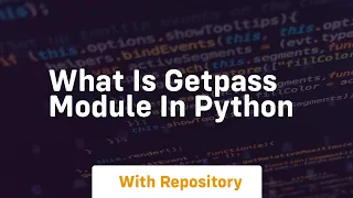 What is getpass module in python