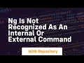 ng is not recognized as an internal or external command